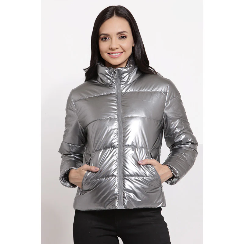 Women's Metallic Grey Jacket
