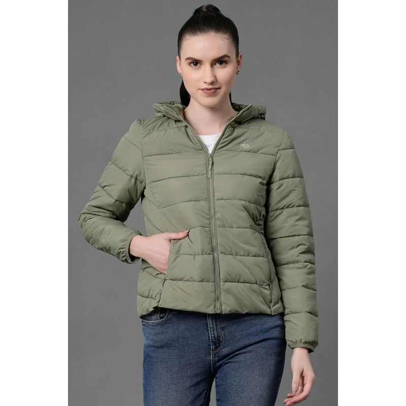 Women's Pastel Green Padded Jacket