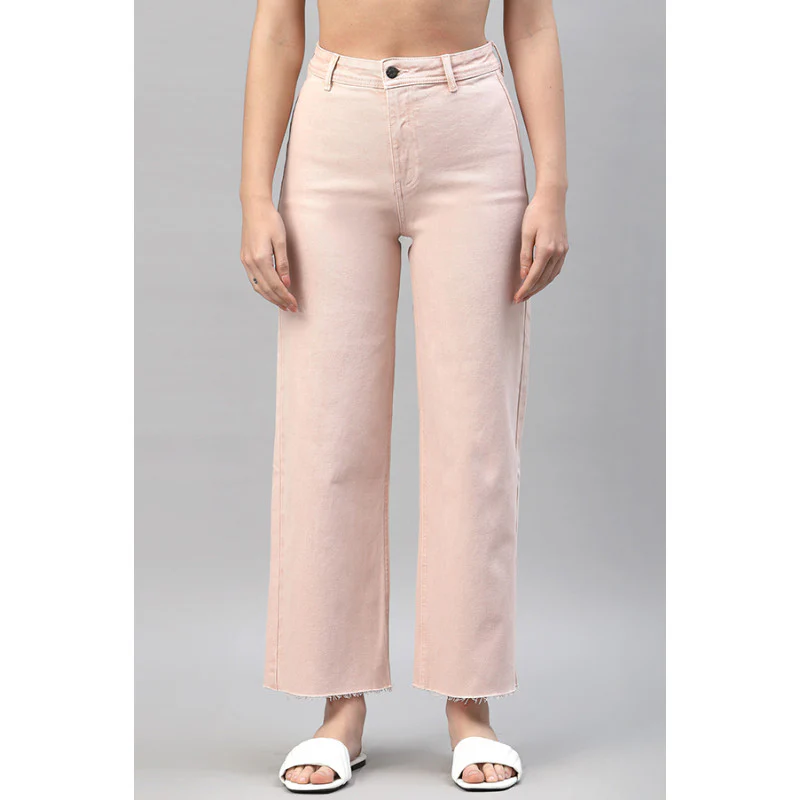 Women's Pink Wide Leg Jeans