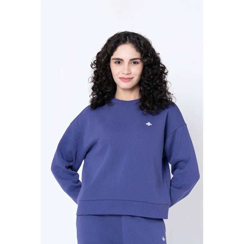 Women's Purple Solid Sweatshirt
