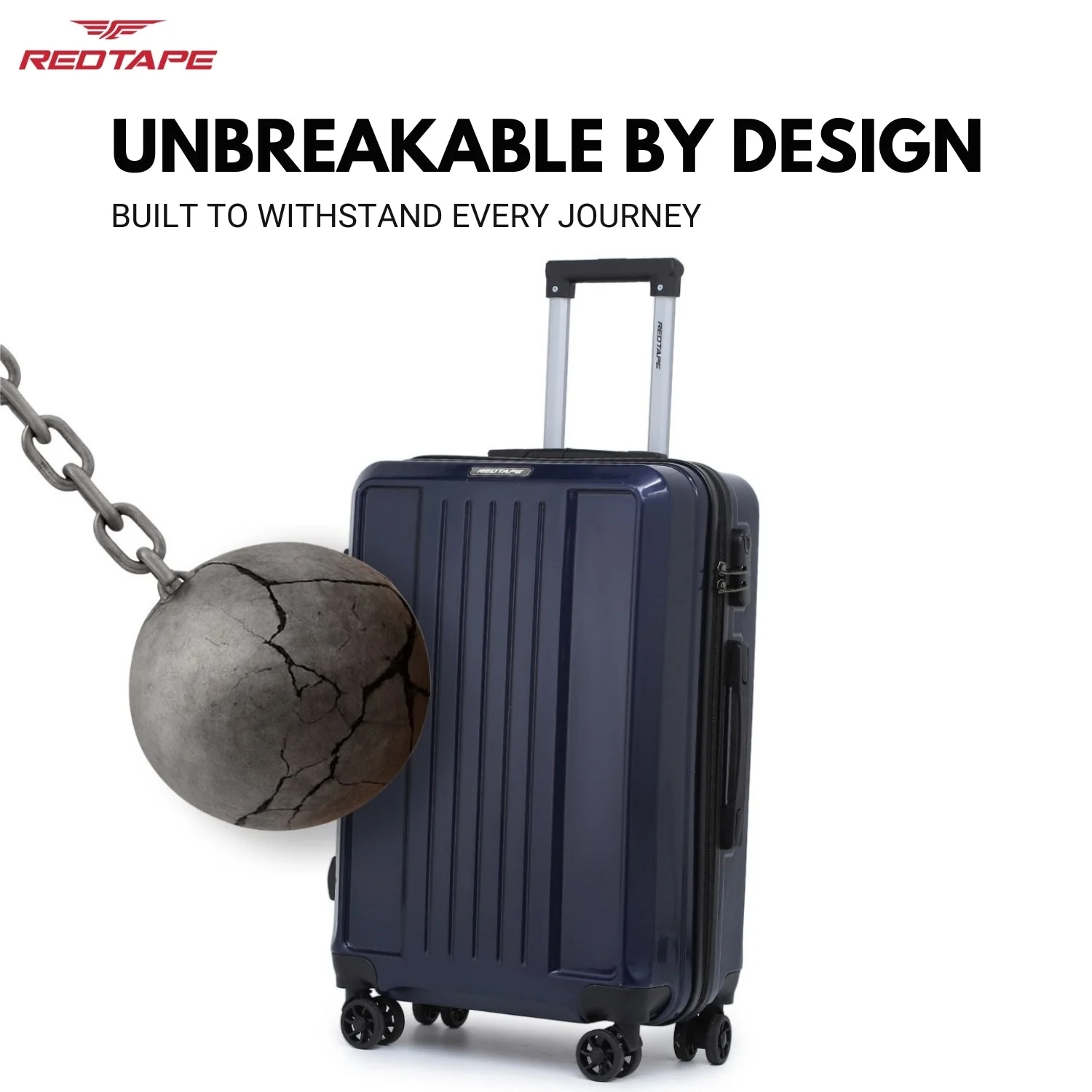 Navy 8 Wheels Trolley Bag Set of 2 (Large + Medium) - Image 4