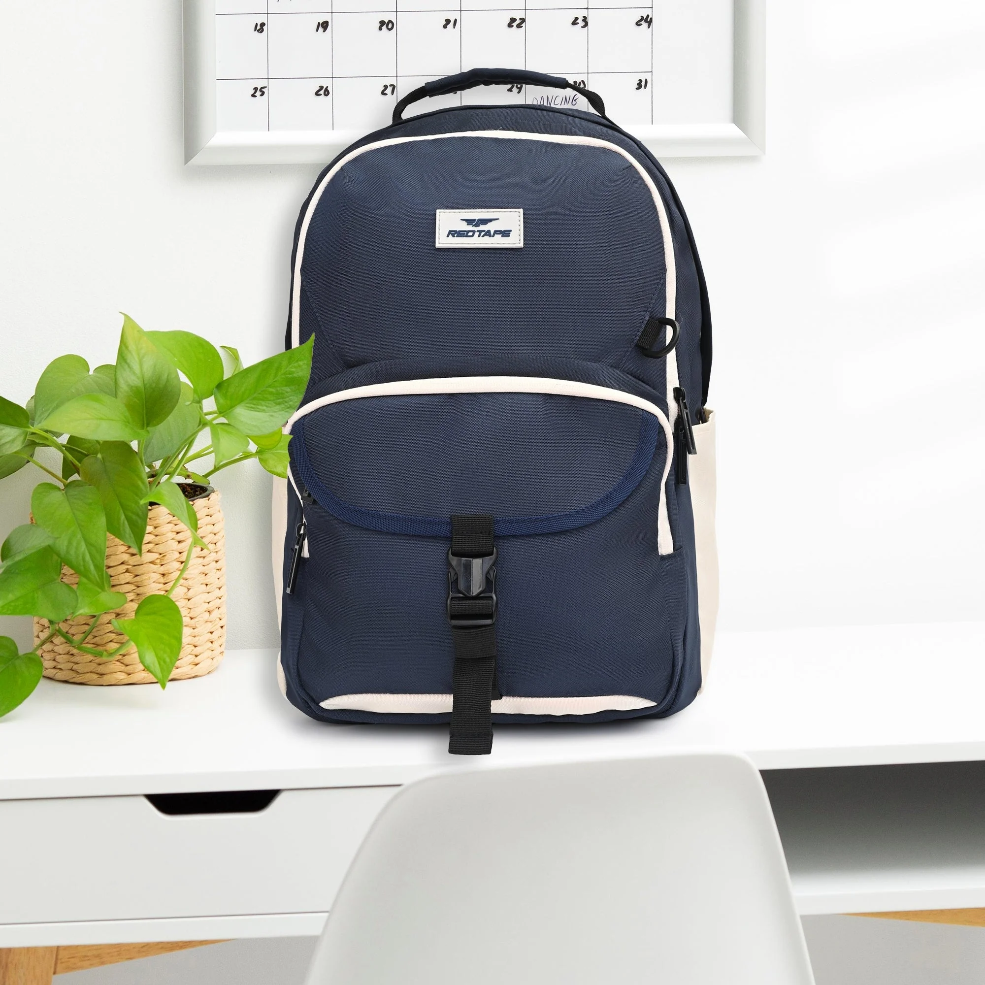 Navy Unisex 26L Polyester Laptop Backpack