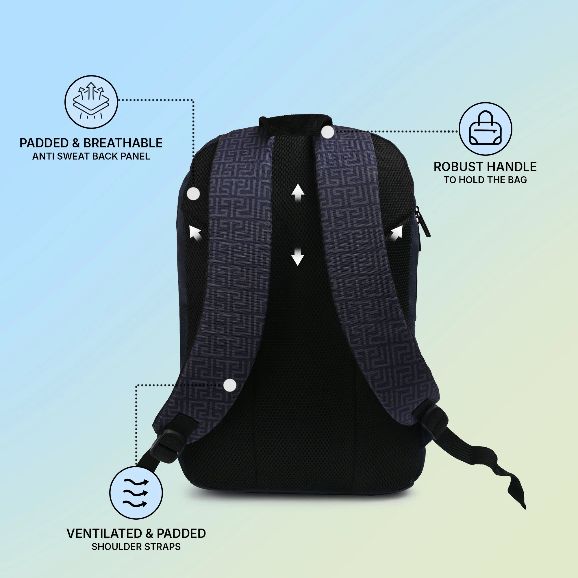 Navy Unisex 28.5L Polyester Laptop Backpack - Image 3