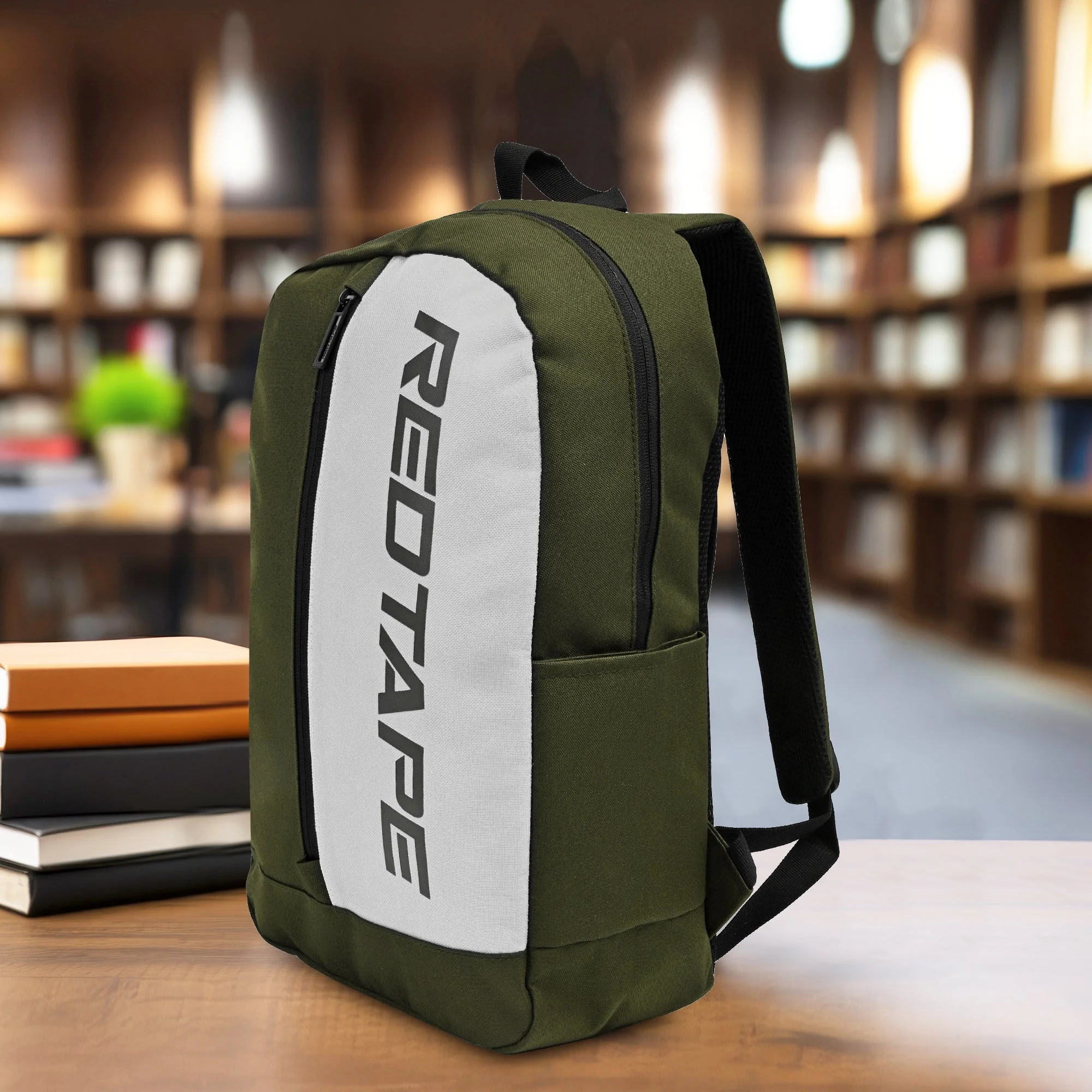 Olive Beige Unisex 19.5L Polyester Laptop Backpack