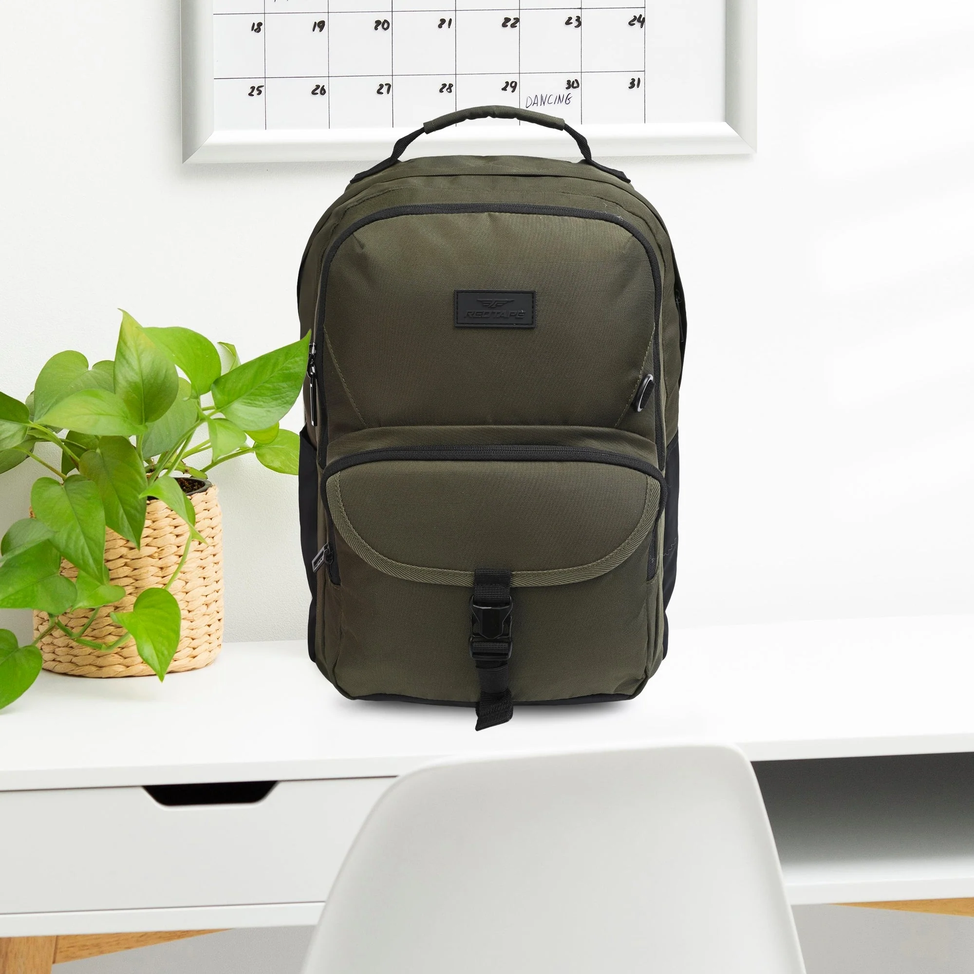Olive Unisex 26L Polyester Laptop Backpack