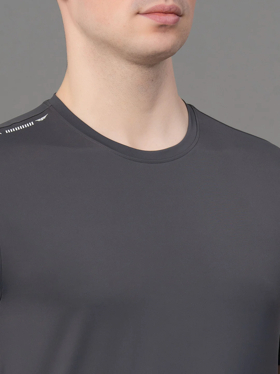 Printed Grey Activewear T-Shirt for Men - Image 4