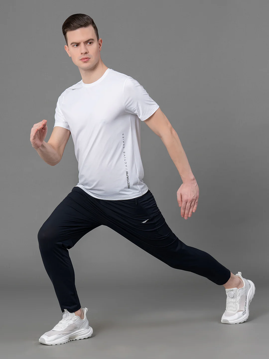 Printed White Activewear T-Shirt for Men - Image 5