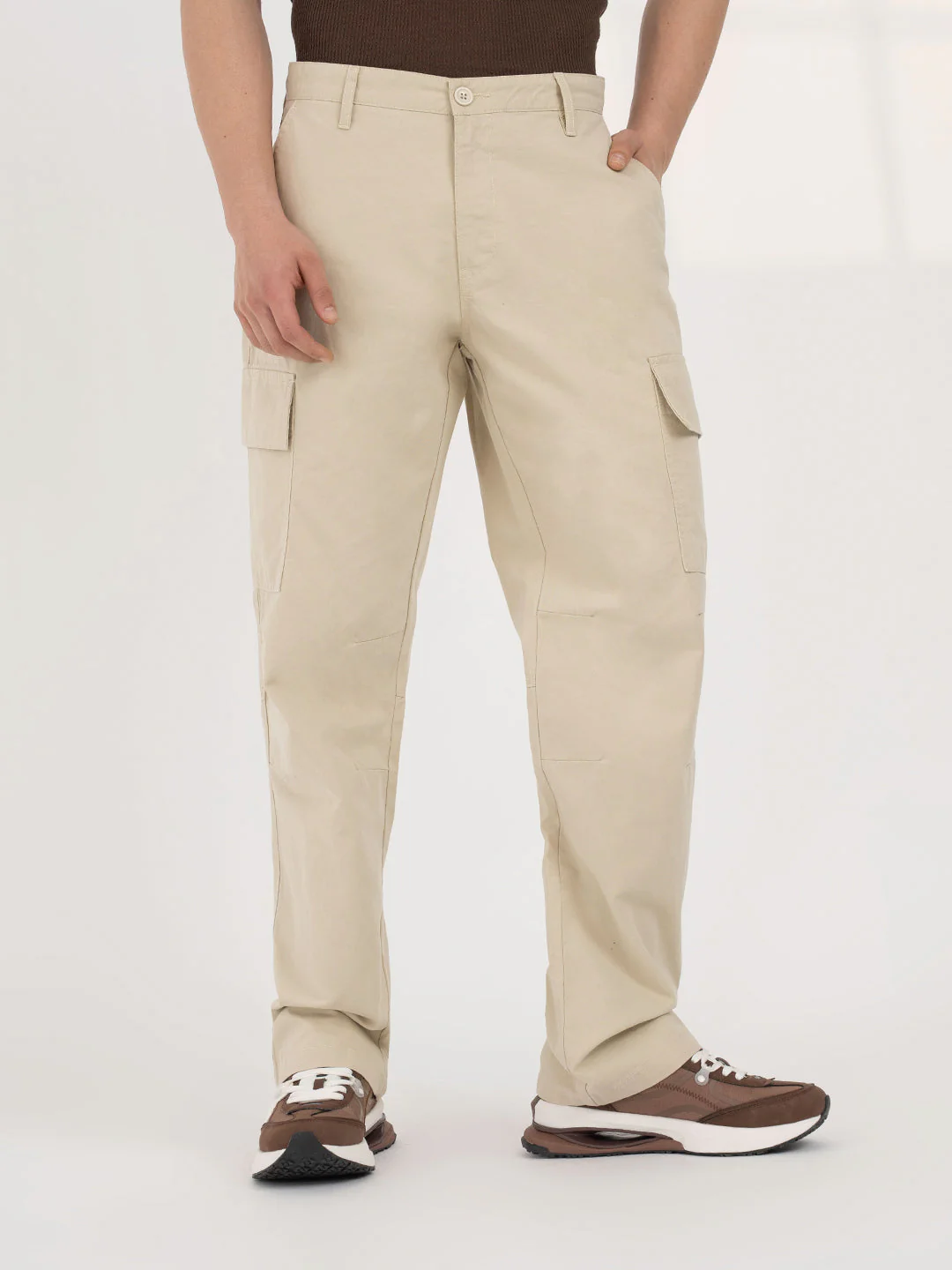 Beige Cargo Trousers for Men | Everyday Casual Wear - Image 2