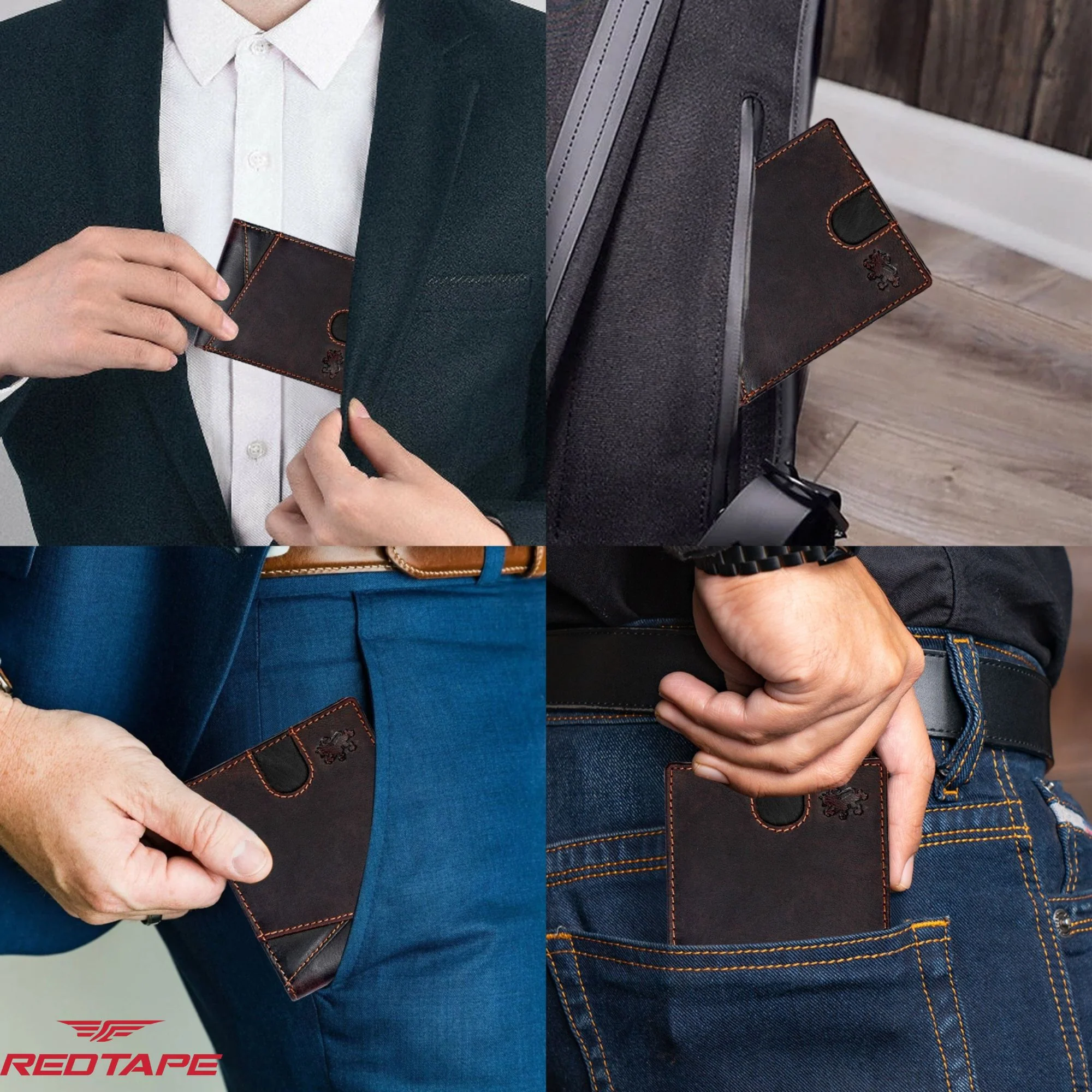 Brown Men's Bifold Leather Wallet with RFID Blocking - Image 7