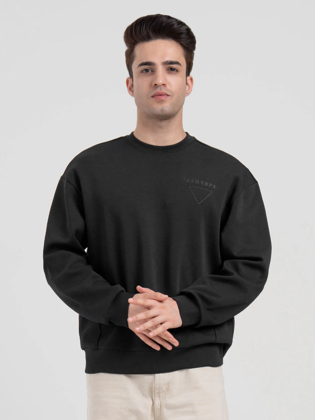 Black Graphic Print Sweatshirt For Men | Comfortable With Stylish Design - Image 2