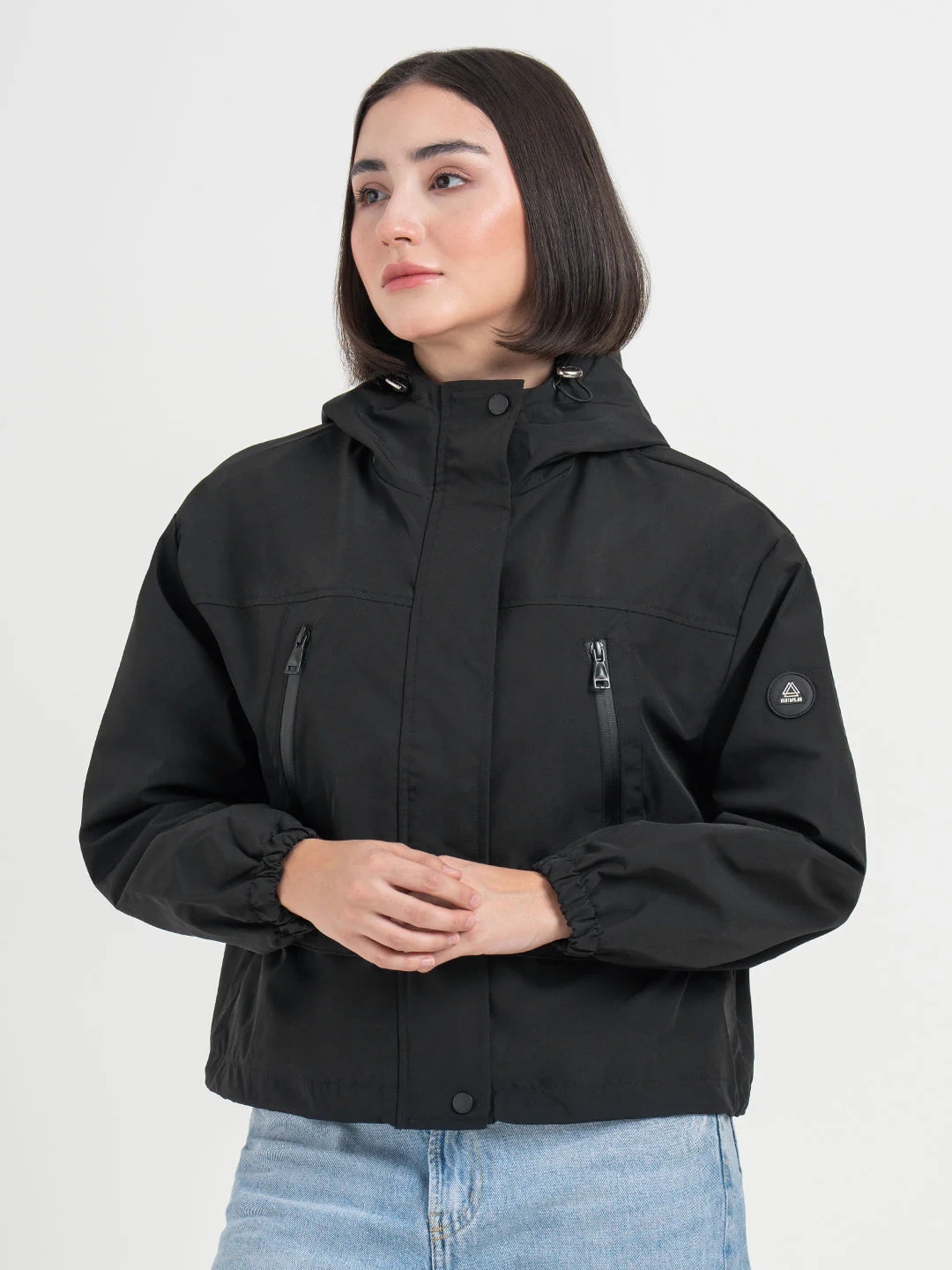 Black Hooded Windcheater Jacket for Women | Lightweight Winter Comfort - Image 6
