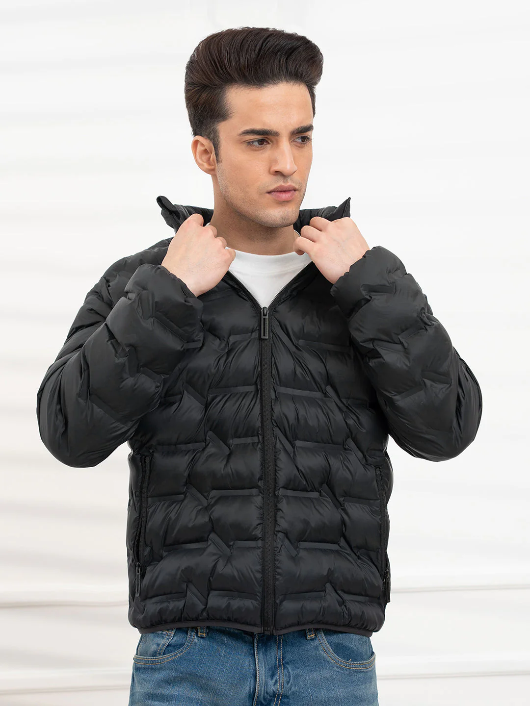 Black Men's Heatseal Padded Jacket | All-Season Winter Protection - Image 5