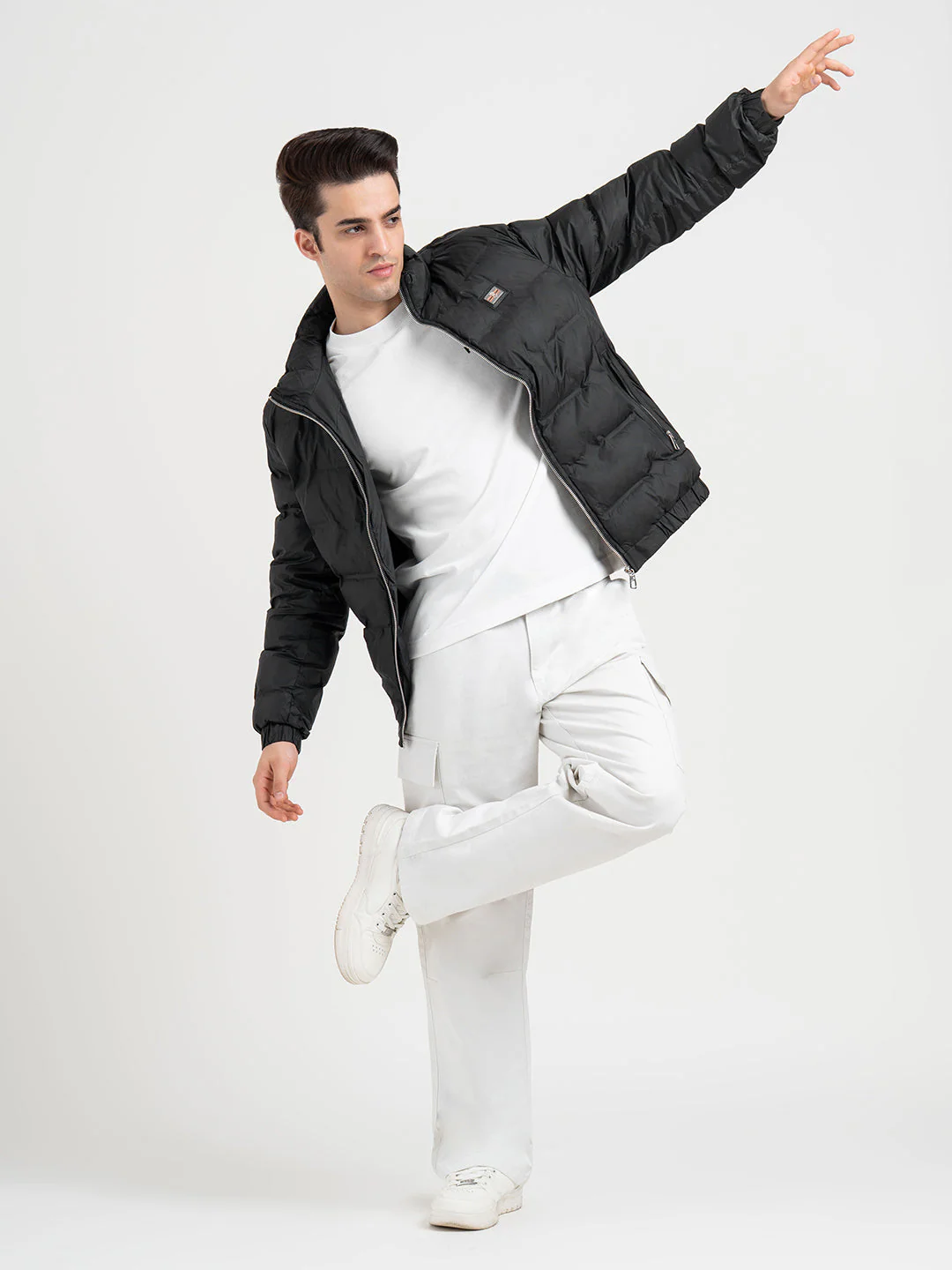 Black Padded Jacket For Men | Full-Sleeve Winter Protection