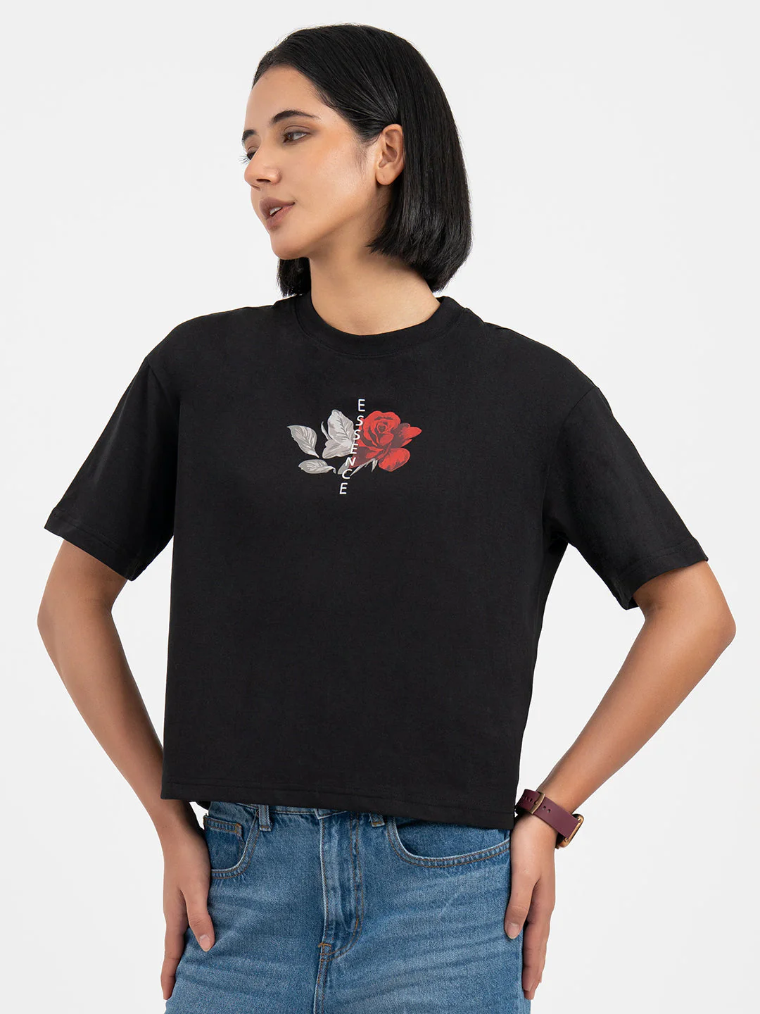 Black Polo T-Shirt for Women - Image 2