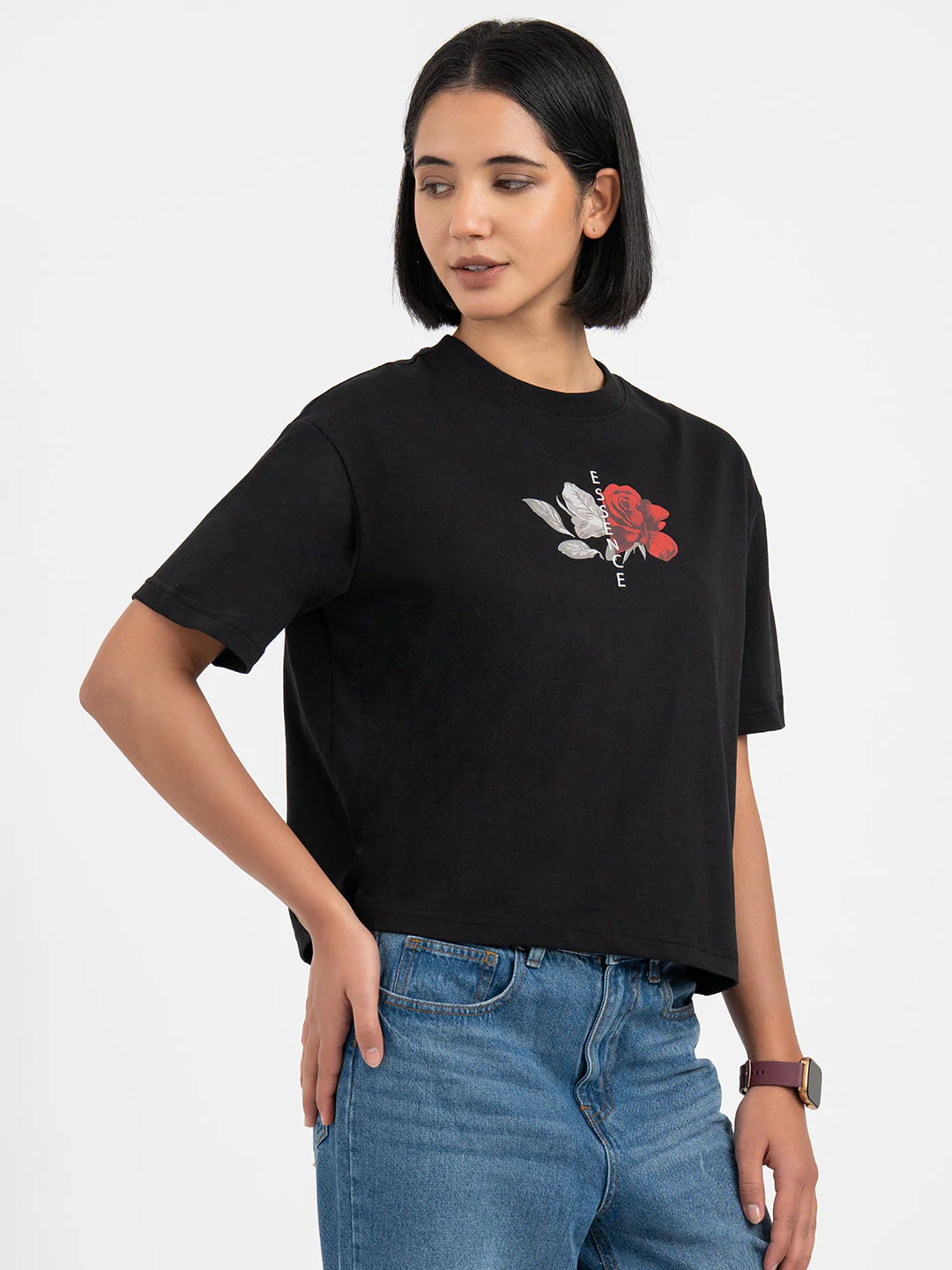 Black Polo T-Shirt for Women - Image 6
