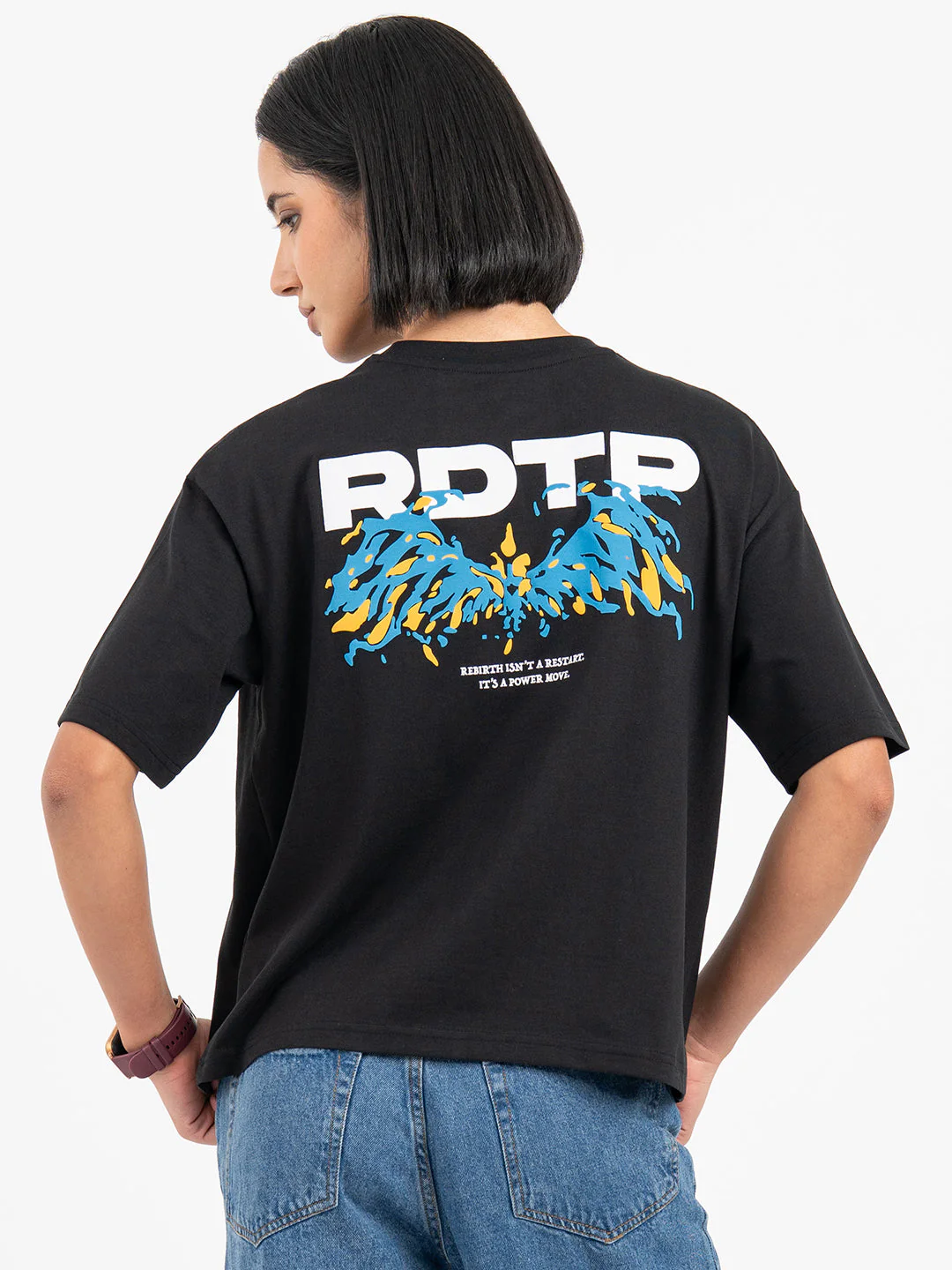 Black Polo T-Shirt for Women - Image 3