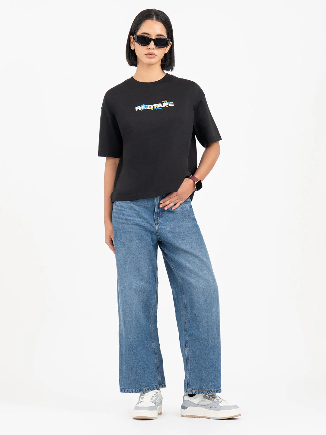 Black Polo T-Shirt for Women - Image 5