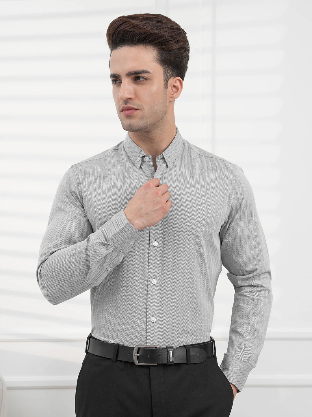Black Striped Shirt Men | Daily Formal Wear - Image 2