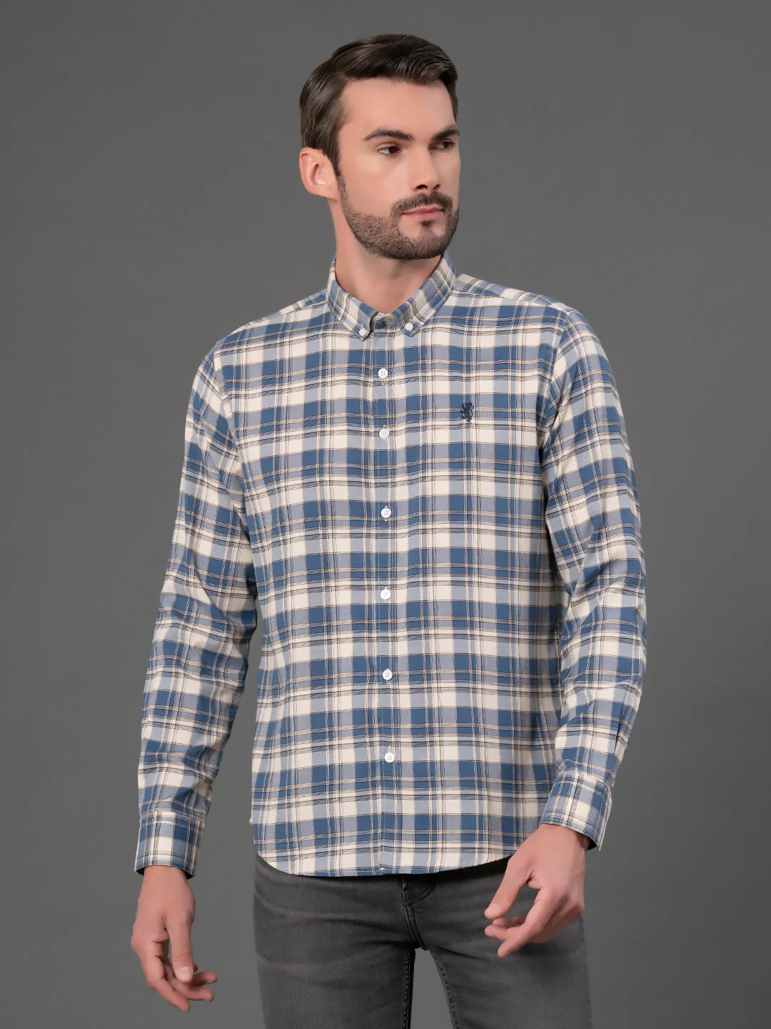 Blue Checked Shirt for Men