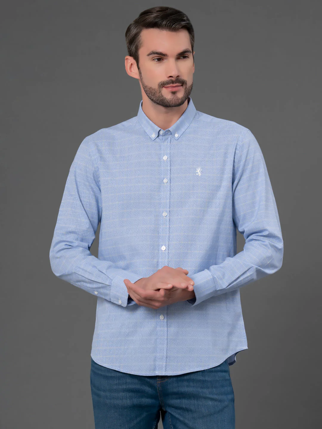 Blue Checked Shirt for Men