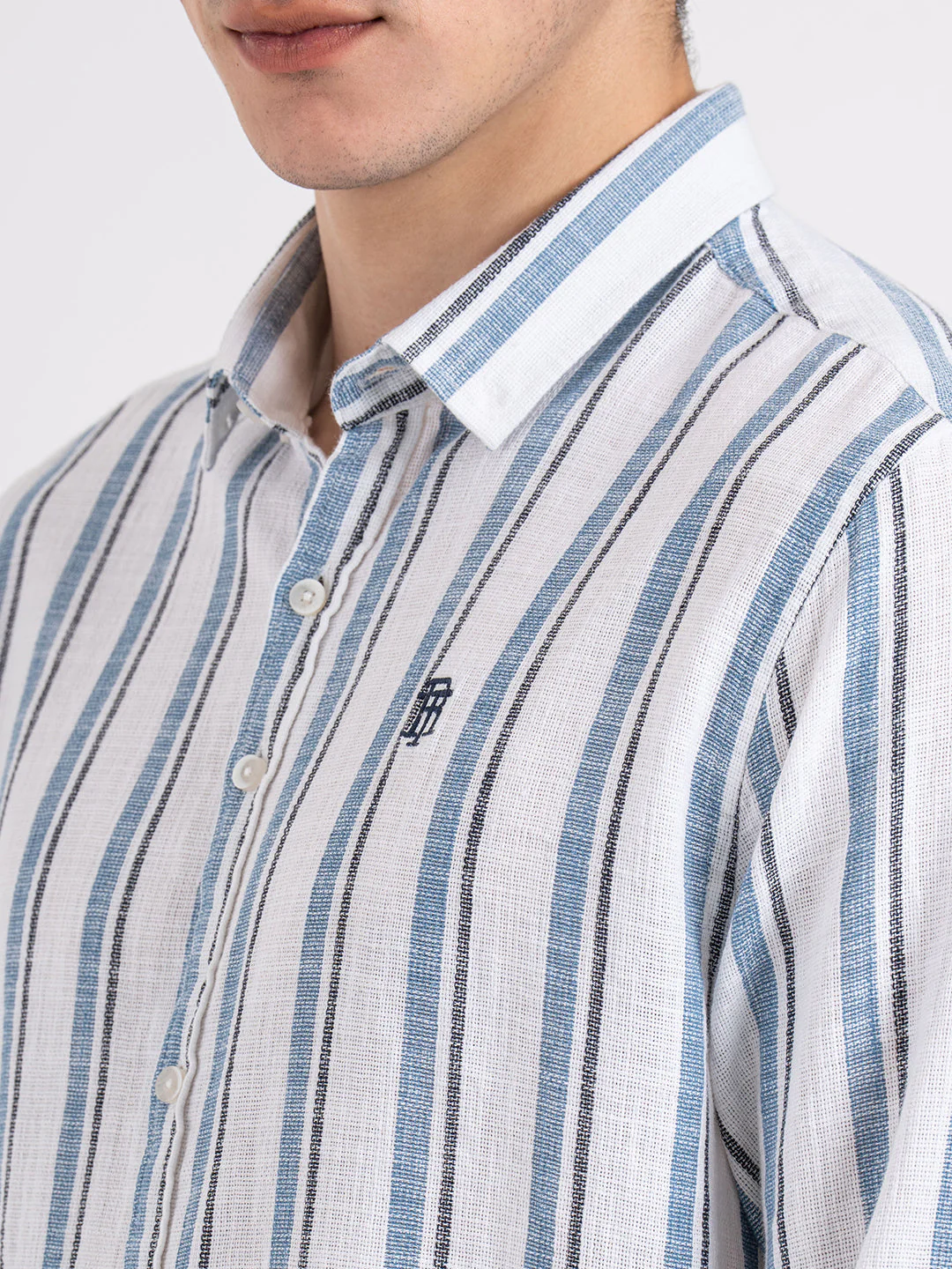 Button Down Striped Shirt for Men - Image 5