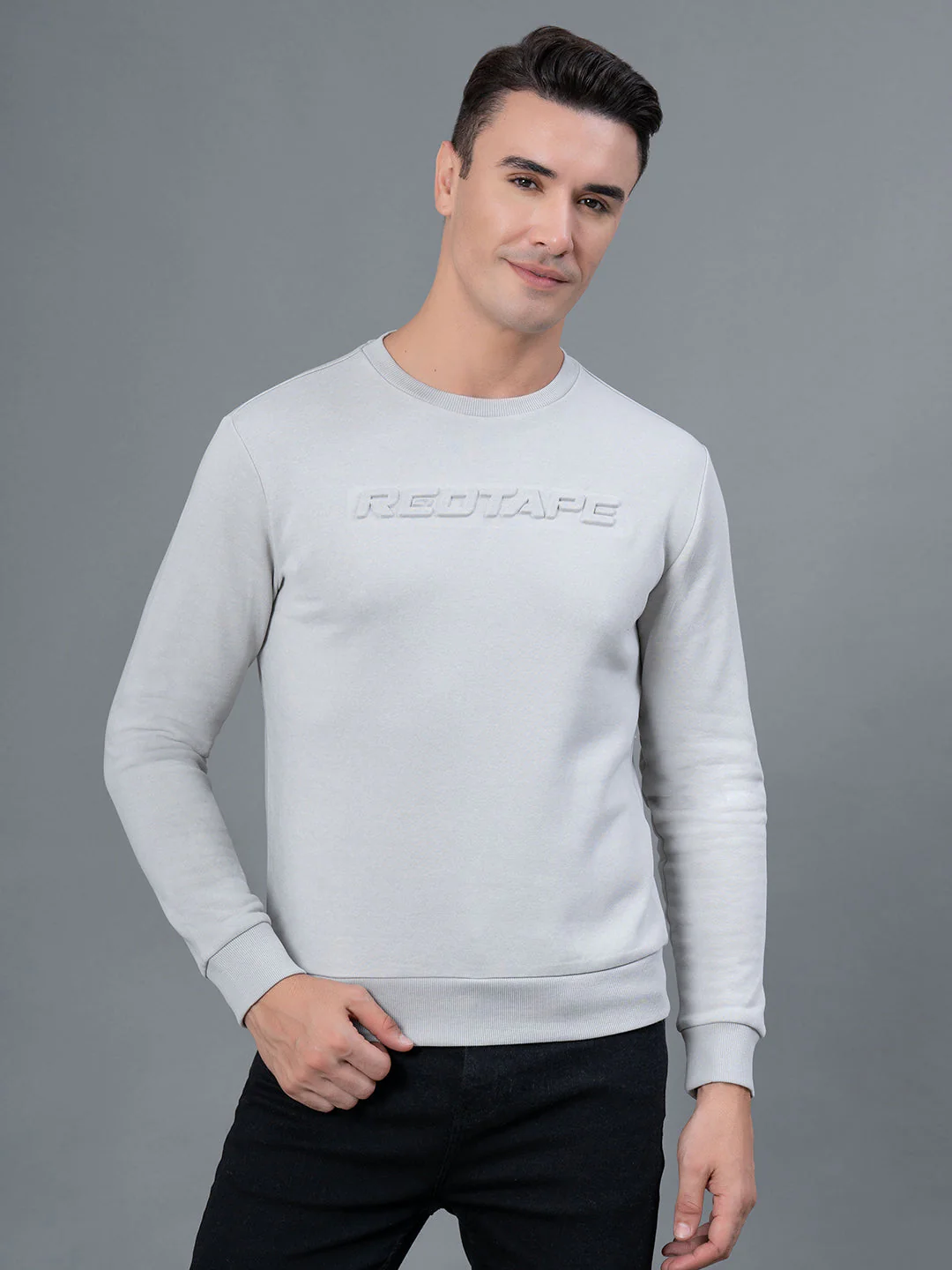 Casual Embossed Sweatshirt for Men