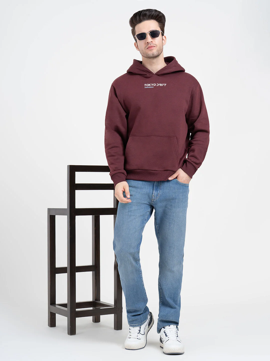Dark Maroon Hoodies for Men | Bold Graphic Winter Style