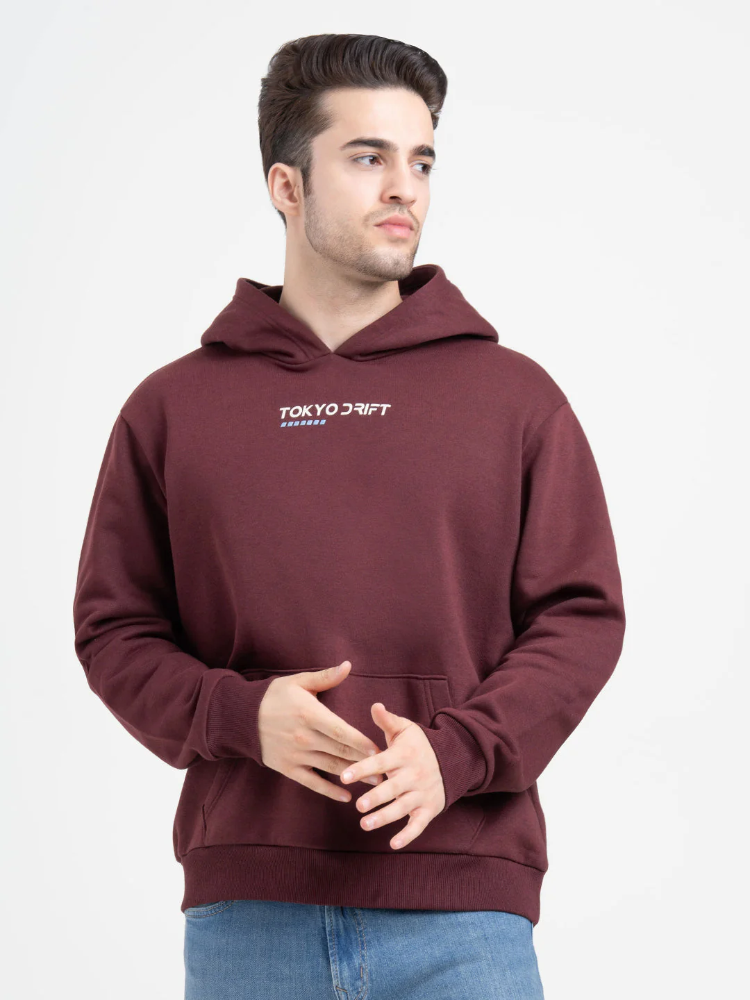 Dark Maroon Hoodies for Men | Bold Graphic Winter Style - Image 9