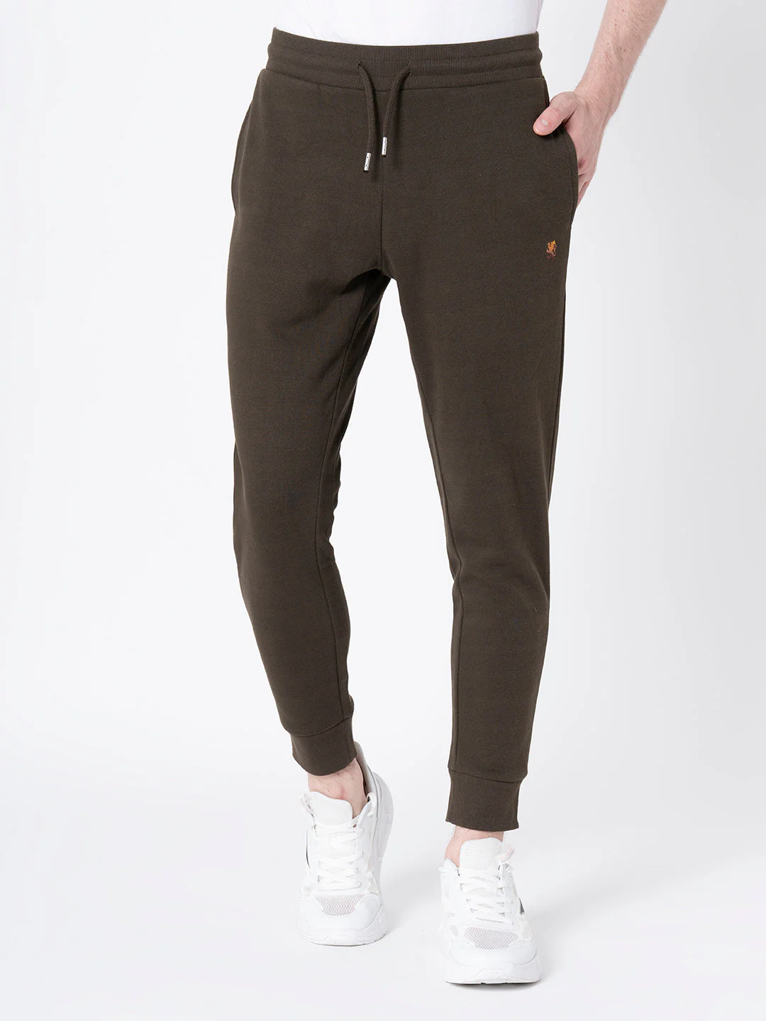 Dark Olive Solid Jogger for Men