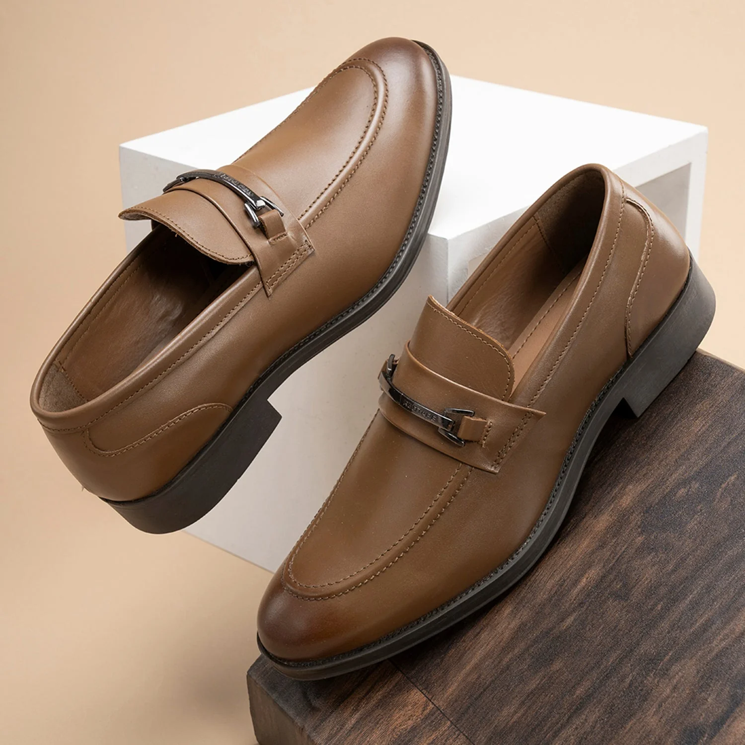 Formal Loafers for Men | Real Leather Shoes With Low-cut Pattern