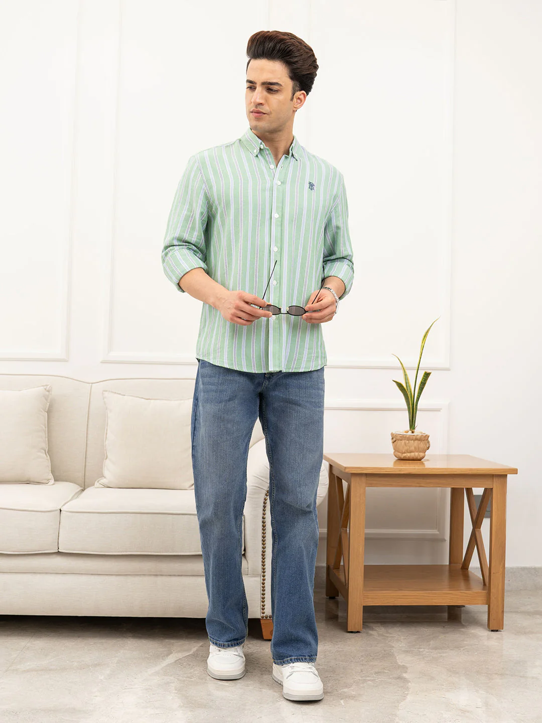 Green Shirt Men