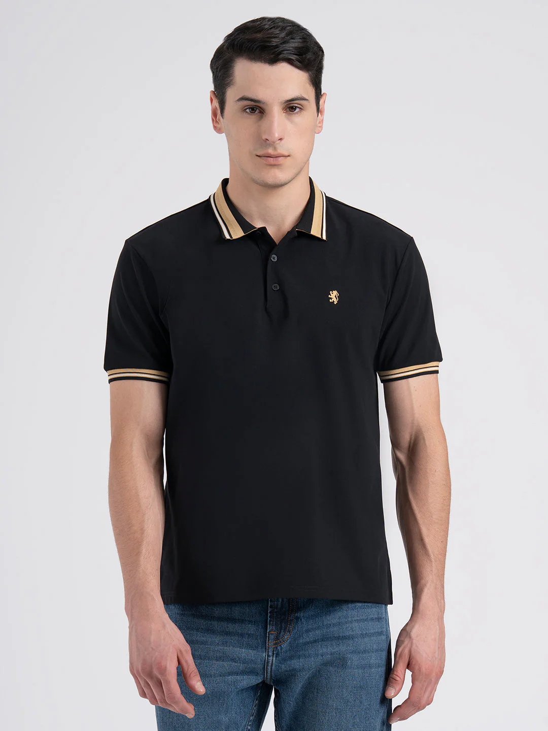 Jacquard Collar Polo T-Shirt for Men