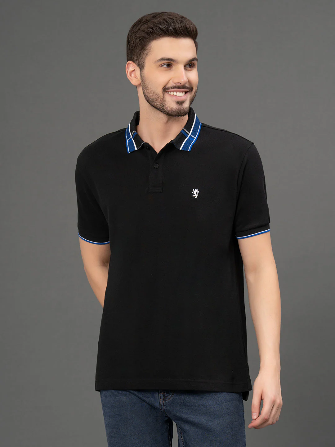 Jacquard Collar Polo T-Shirt for Men