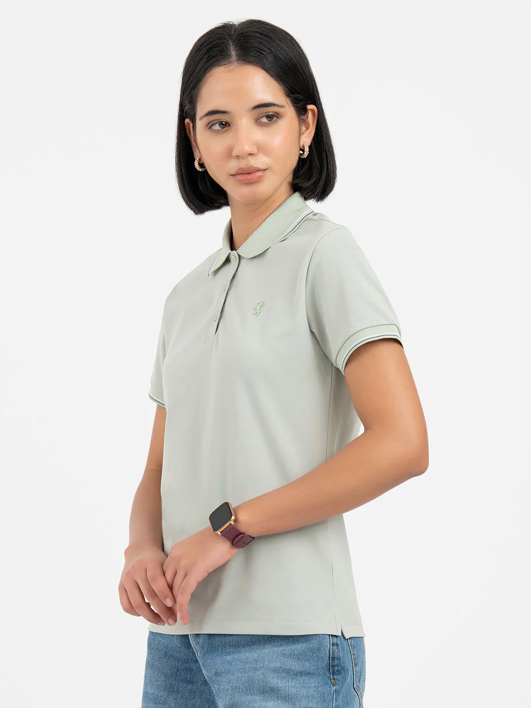Light Green Polo T-Shirt for Women