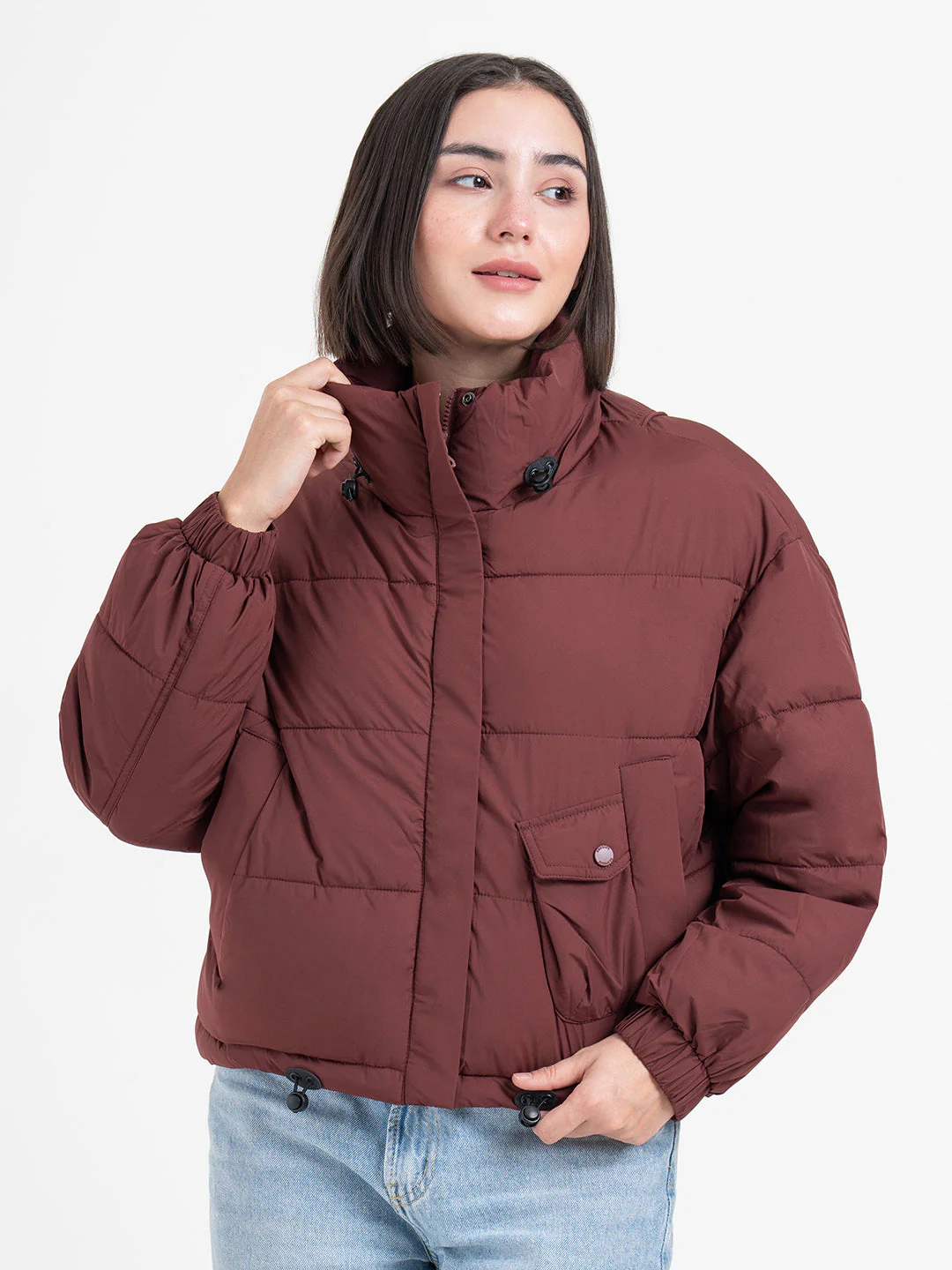 Maroon Bomber Jacket for Women | Stylish Winter Essential - Image 7