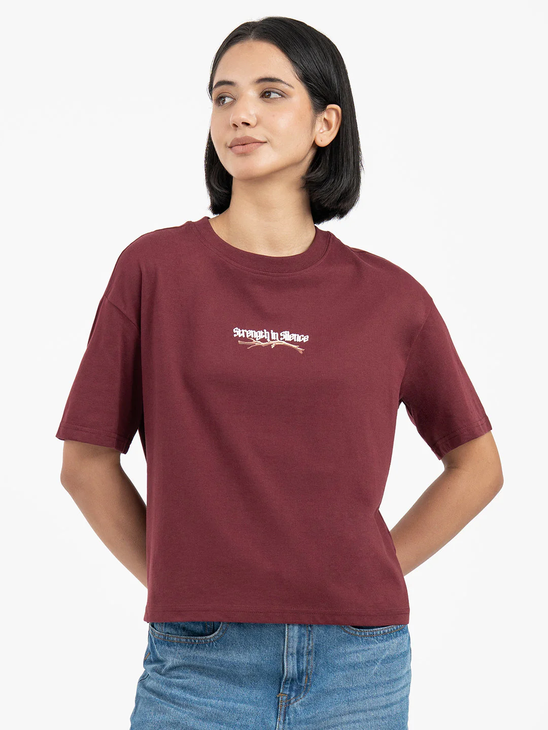 Maroon T-Shirt for Women - Image 2