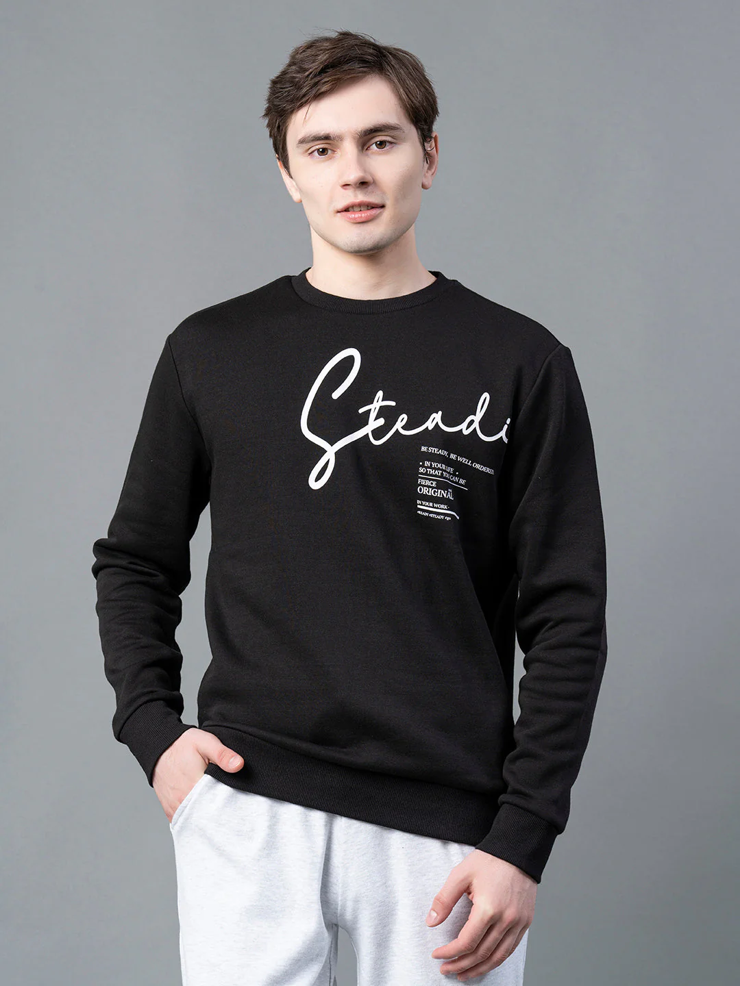 Men Black Graphic Print Sweatshirt
