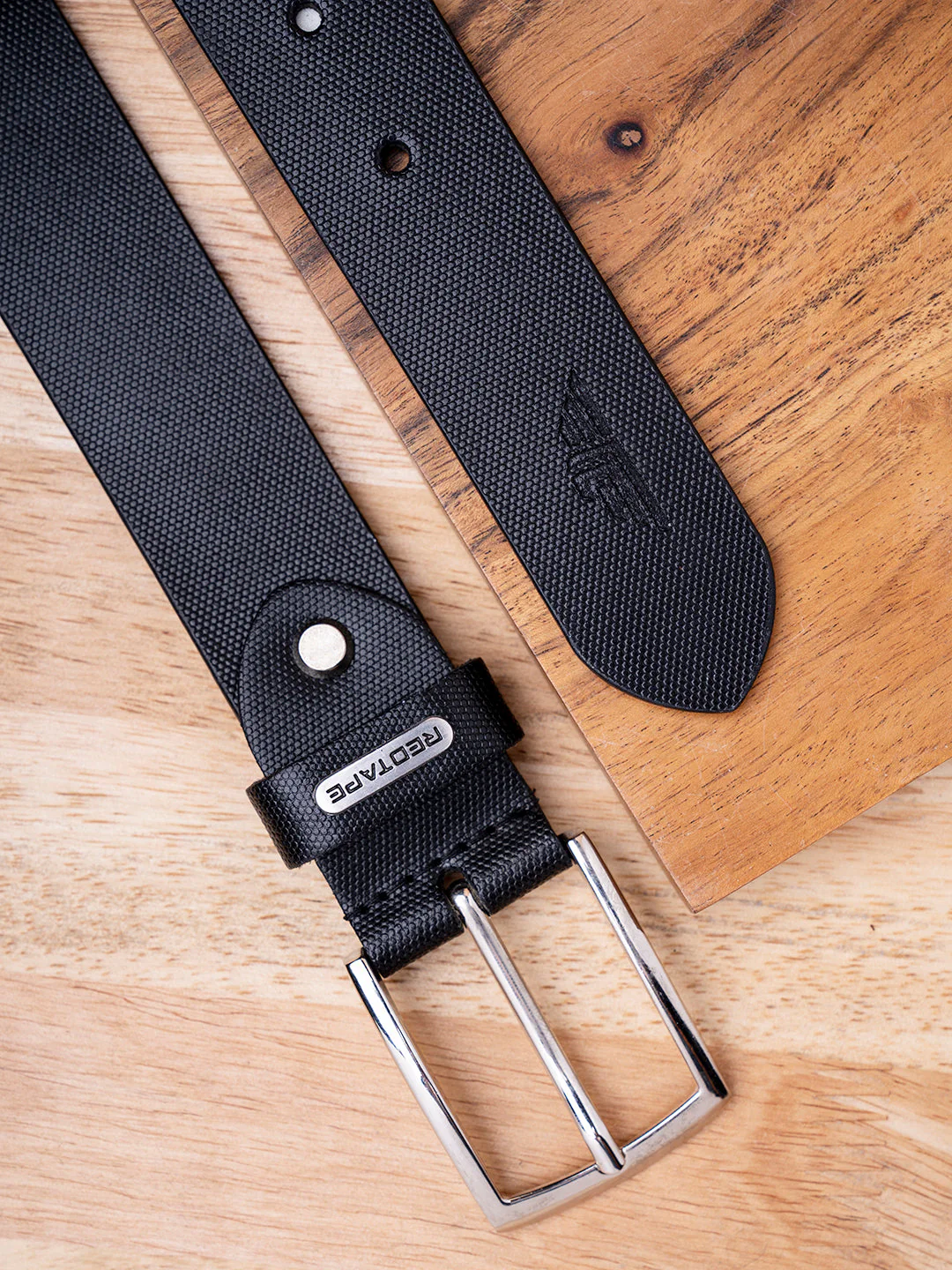 Men Black Leather Belt