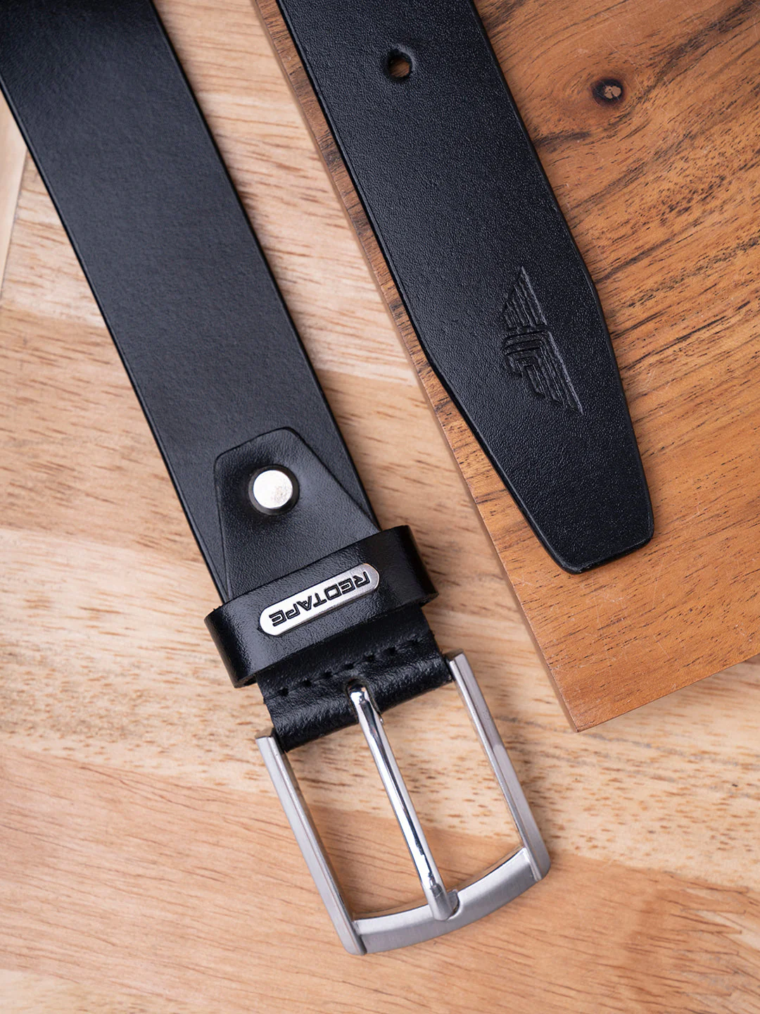 Men Black Leather Belt