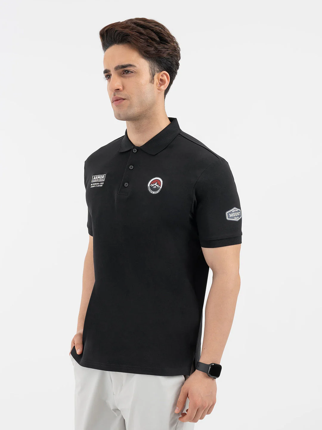 Red Tape Men’s Black Polo T-Shirt - Image 2