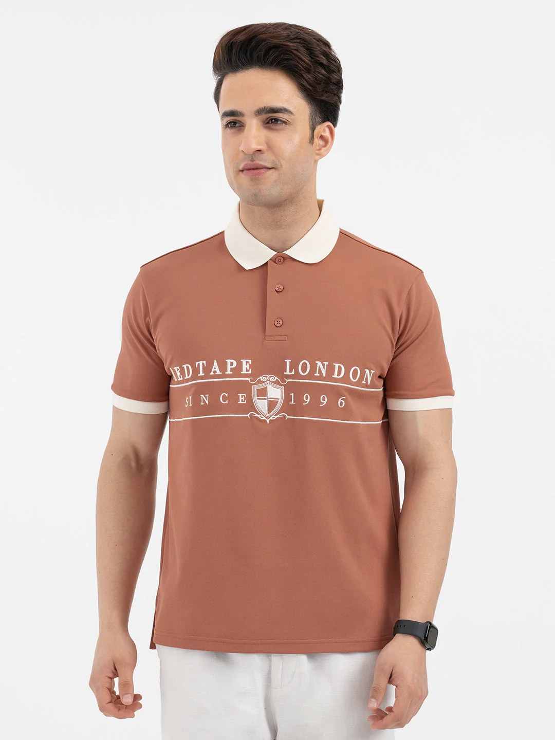 Red Tape Men’s Burnt Orange Polo T-Shirt