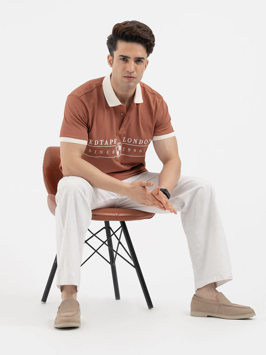 Red Tape Men’s Burnt Orange Polo T-Shirt - Image 5