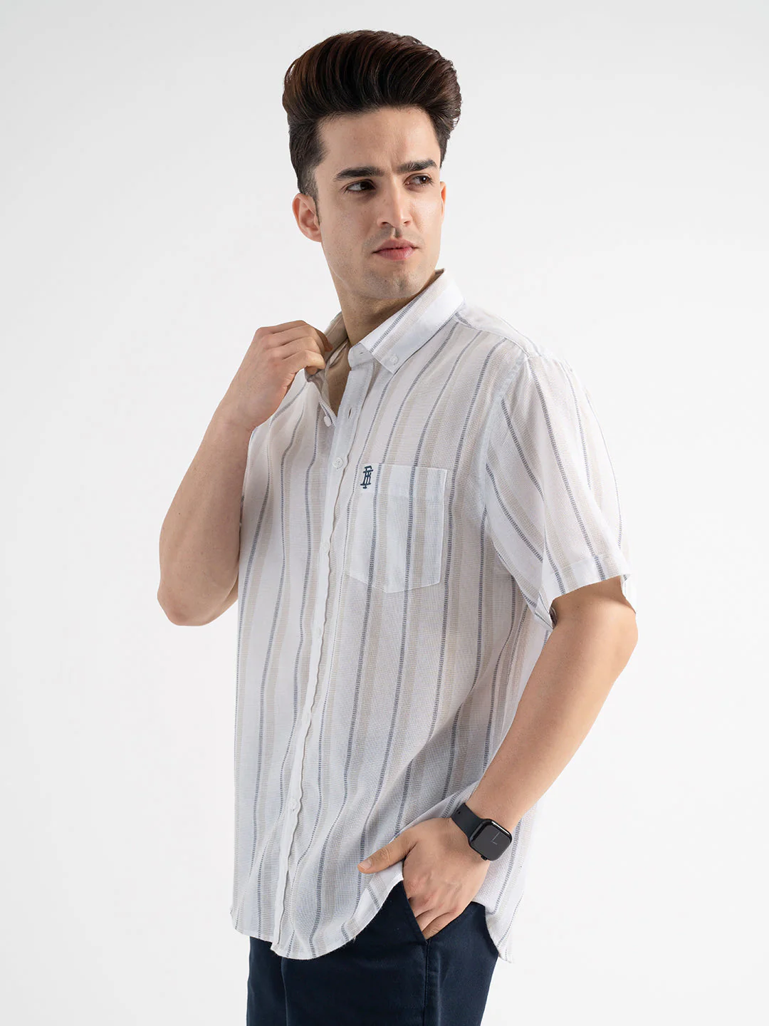 Men’s Casual Off-White Shirt - Image 2