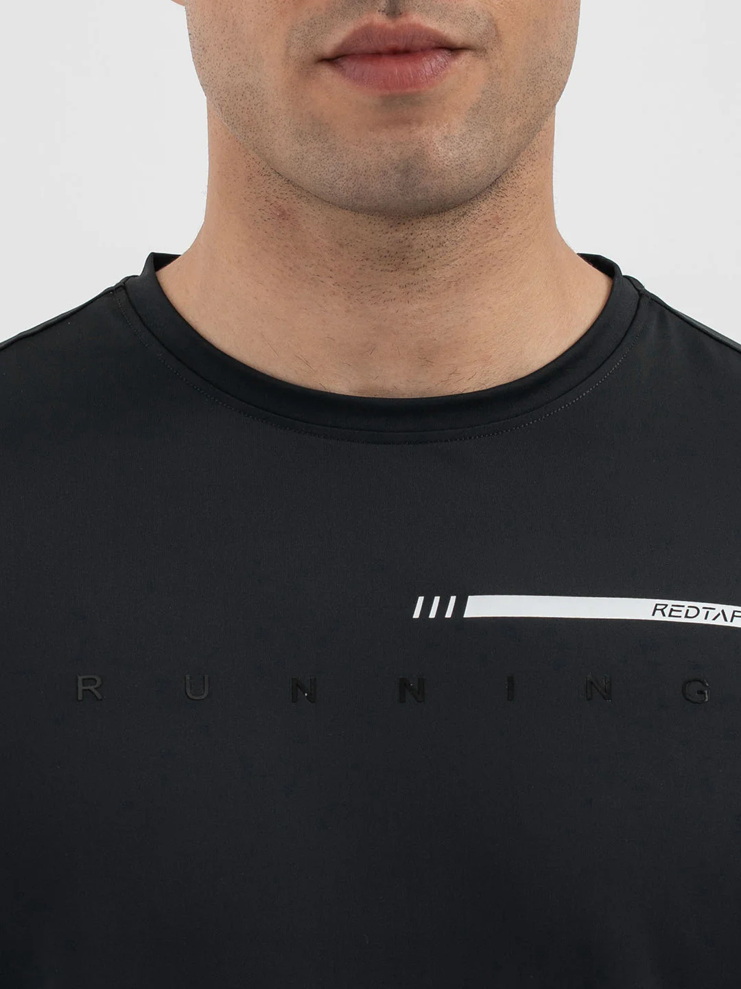Red Tape Men’s Black Graphic Activewear T-Shirt - Image 4