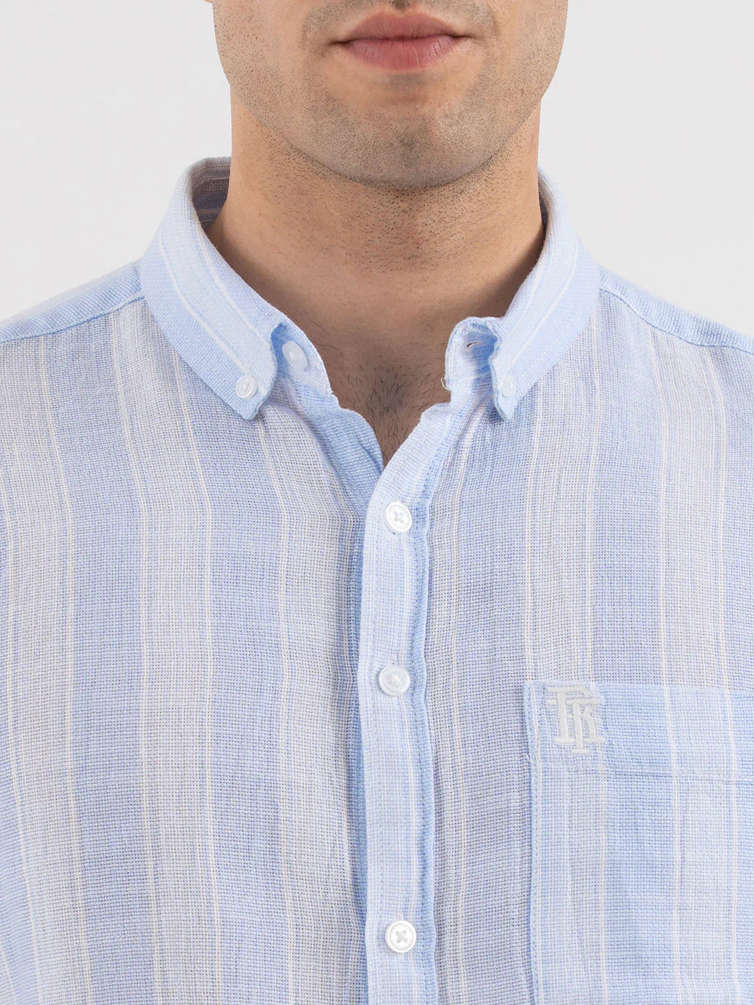 Red Tape Men’s Blue Striped Shirt - Image 4