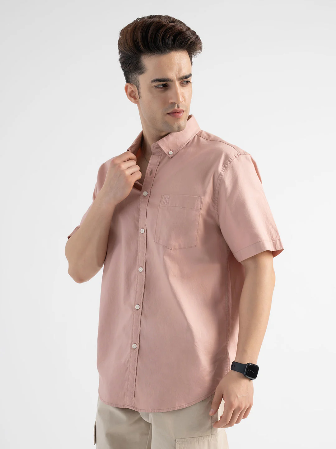 Men’s Casual Dusky Pink Shirt - Image 2