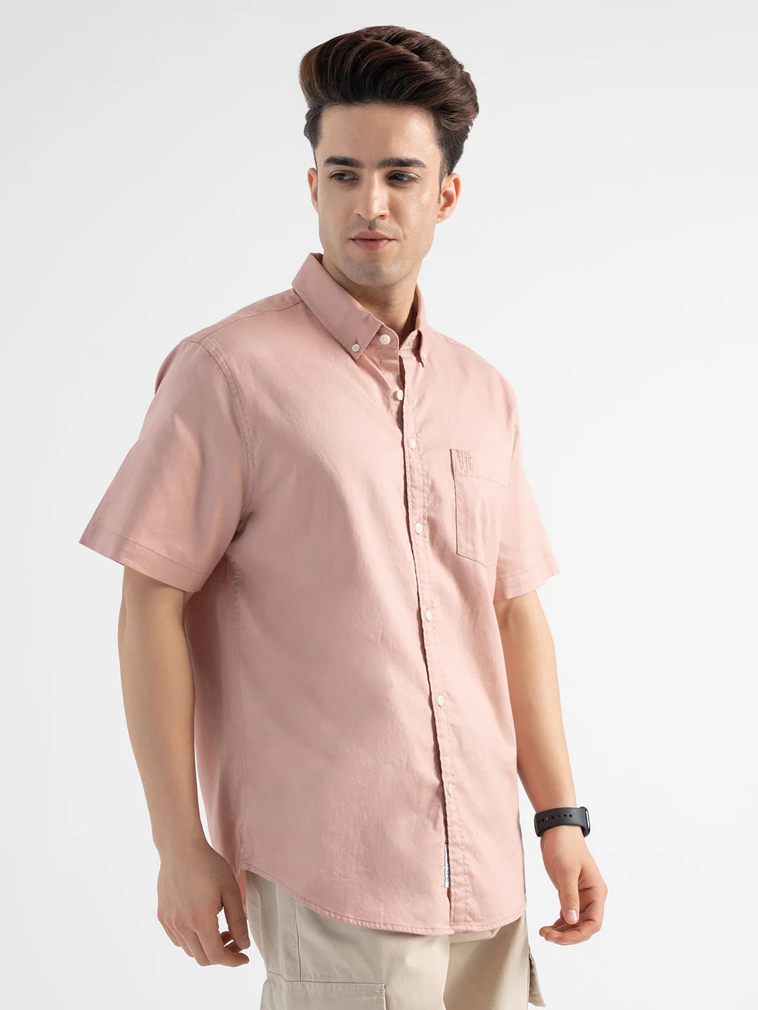 Men’s Casual Dusky Pink Shirt - Image 6