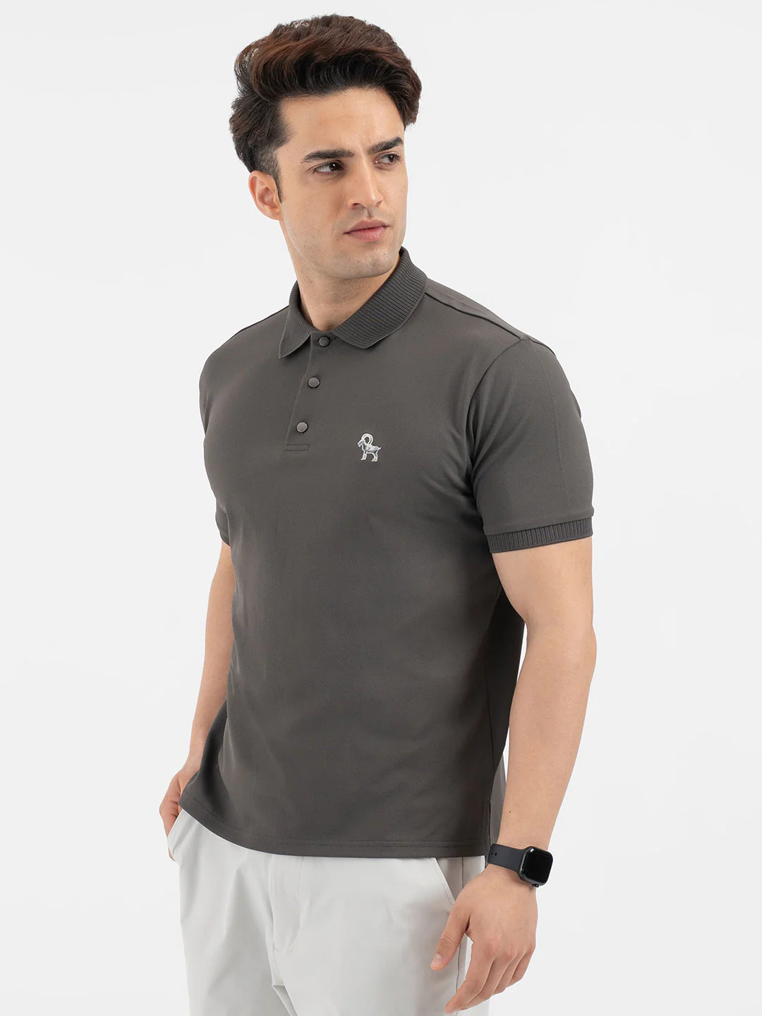 Red Tape Men’s Dark Olive Solid Polo T-Shirt - Image 2