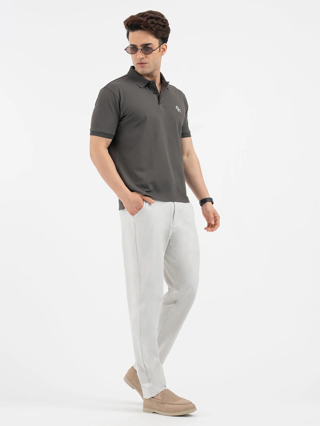 Red Tape Men’s Dark Olive Solid Polo T-Shirt - Image 5