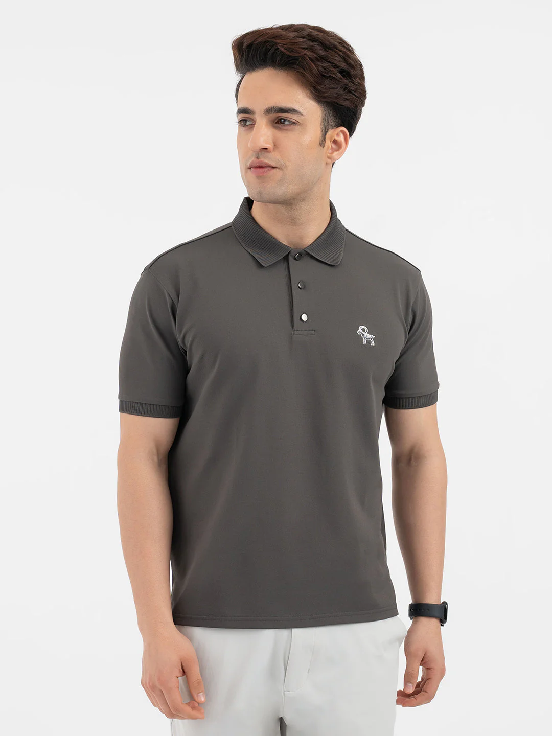 Red Tape Men’s Dark Olive Solid Polo T-Shirt - Image 7